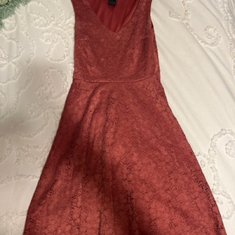 Rue21 Red Sleeveless V-Neck Fit and Flare Dress